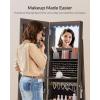 imageSONGMICS LED Jewelry Cabinet Standing Lockable Armoire With FullLength Mirror and Adjustable Lights SpaceSaving Organizer Gift for Mom Ink Black UJJC008B01Ash Brown