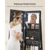 imageSONGMICS LED Jewelry Cabinet Standing Lockable Armoire With FullLength Mirror and Adjustable Lights SpaceSaving Organizer Gift for Mom Ink Black UJJC008B01Ink Black