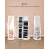 imageSONGMICS LED Jewelry Cabinet Standing Lockable Armoire With FullLength Mirror and Adjustable Lights SpaceSaving Organizer Gift for Mom Ink Black UJJC008B01Cloud White