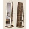 imageSONGMICS LED Jewelry Cabinet Standing Lockable Armoire With FullLength Mirror and Adjustable Lights SpaceSaving Organizer Gift for Mom Ink Black UJJC008B01Rustic Brown