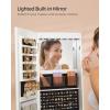imageSONGMICS LED Jewelry Cabinet Standing Lockable Armoire With FullLength Mirror and Adjustable Lights SpaceSaving Organizer Gift for Mom Ink Black UJJC008B01Cloud White