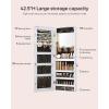 imageSONGMICS Mirror Jewelry Cabinet Armoire Organizer Wall or Door Mount Storage Cabinet with FullLength Frameless Lighted Mirror Builtin Makeup Mirror 2 Drawers Lockable White UJJC013W01White