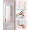 imageSONGMICS Mirror Jewelry Cabinet Armoire Organizer Wall or Door Mount Storage Cabinet with FullLength Frameless Lighted Mirror Builtin Makeup Mirror 2 Drawers Lockable White UJJC013W01White