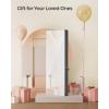 imageSONGMICS Mirror Jewelry Cabinet Armoire Organizer Wall or Door Mount Storage Cabinet with FullLength Frameless Lighted Mirror Builtin Makeup Mirror 2 Drawers Lockable White UJJC013W01Black