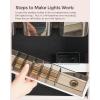 imageSONGMICS Mirror Jewelry Cabinet Armoire Organizer Wall or Door Mount Storage Cabinet with FullLength Frameless Lighted Mirror Builtin Makeup Mirror 2 Drawers Lockable White UJJC013W01White
