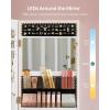 imageSONGMICS Mirror Jewelry Cabinet Armoire Organizer Wall or Door Mount Storage Cabinet with FullLength Frameless Lighted Mirror Builtin Makeup Mirror 2 Drawers Lockable White UJJC013W01White