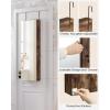imageSONGMICS Mirror Jewelry Cabinet Armoire Organizer Wall or Door Mount Storage Cabinet with FullLength Frameless Lighted Mirror Builtin Makeup Mirror 2 Drawers Lockable White UJJC013W01Rustic Brown