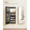 imageSONGMICS Mirror Jewelry Cabinet Armoire Organizer Wall or Door Mount Storage Cabinet with FullLength Frameless Lighted Mirror Builtin Makeup Mirror 2 Drawers Lockable White UJJC013W01Black