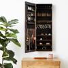 imageSONGMICS Mirror Jewelry Cabinet Armoire Wall or Door Mounted Jewelry Storage Hanging Lockable Frameless with 2 Plastic Cosmetic Organizers Gift Idea Black UJJC001B01Brown