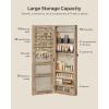 imageSONGMICS Mirror Jewelry Cabinet Armoire Wall or Door Mounted Jewelry Storage Hanging Lockable Frameless with 2 Plastic Cosmetic Organizers Gift Idea Black UJJC001B01Toasted Oak