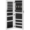 imageSONGMICS Mirror Jewelry Cabinet Armoire Wall or Door Mounted Jewelry Storage Hanging Lockable Frameless with 2 Plastic Cosmetic Organizers Gift Idea Black UJJC001B01White