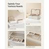imageSONGMICS Stackable Jewelry Trays 4Tier Jewelry Box Drawer Jewelry Organizer with Glass Lid Removable Dividers for Vanity Table 67 x 11 x 72 Inches Gift Idea Cloud White UJBC164W01Cloud White
