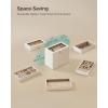 imageSONGMICS Stackable Jewelry Trays 4Tier Jewelry Box Drawer Jewelry Organizer with Glass Lid Removable Dividers for Vanity Table 67 x 11 x 72 Inches Gift Idea Cloud White UJBC164W01Cloud White