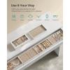 imageSONGMICS Stackable Jewelry Trays 4Tier Jewelry Box Drawer Jewelry Organizer with Glass Lid Removable Dividers for Vanity Table 67 x 11 x 72 Inches Gift Idea Cloud White UJBC164W01Cloud White