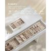 imageSONGMICS Stackable Jewelry Trays 4Tier Jewelry Box Drawer Jewelry Organizer with Glass Lid Removable Dividers for Vanity Table 67 x 11 x 72 Inches Gift Idea Cloud White UJBC164W01Cloud White