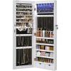 imageSONGMICS Hanging Jewelry Cabinet WallMounted Cabinet with LED Interior Lights DoorMounted Jewelry Organizer FullLength Mirror Gift Idea Gift for Mom White UJJC99WTWhite