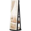 imageSONGMICS LED Jewelry Cabinet Standing Lockable Armoire With FullLength Mirror and Adjustable Lights SpaceSaving Organizer Gift for Mom Ink Black UJJC008B01Ink Black