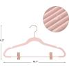 imageSONGMICS 24Pack Velvet Pants Hangers 167Inch Long Coat Hangers with Rose Gold Colored Movable Clips HeavyDuty NonSlip SpaceSaving for Pants Skirts Dresses White UCRF014W01Light Pink