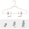 imageSONGMICS 24Pack Velvet Pants Hangers 167Inch Long Coat Hangers with Rose Gold Colored Movable Clips HeavyDuty NonSlip SpaceSaving for Pants Skirts Dresses White UCRF014W01White
