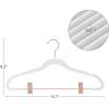imageSONGMICS 24Pack Velvet Pants Hangers 167Inch Long Coat Hangers with Rose Gold Colored Movable Clips HeavyDuty NonSlip SpaceSaving for Pants Skirts Dresses White UCRF014W01White