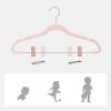 imageSONGMICS 24Pack Velvet Pants Hangers 167Inch Long Coat Hangers with Rose Gold Colored Movable Clips HeavyDuty NonSlip SpaceSaving for Pants Skirts Dresses White UCRF014W01Light Pink