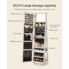 imageSONGMICS 360 Swivel Jewelry Cabinet Lockable Jewelry Organizer with FullLength Mirror Rear Storage Shelves Interior Mirror Jewelry Armoire Gift for Mom Rustic Brown UJJC006X01White with Gray Wood Grain