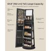 imageSONGMICS 360 Swivel Jewelry Cabinet Lockable Jewelry Organizer with FullLength Mirror Rear Storage Shelves Interior Mirror Jewelry Armoire Gift for Mom Rustic Brown UJJC006X01Black
