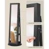 imageSONGMICS 360 Swivel Jewelry Cabinet Lockable Jewelry Organizer with FullLength Mirror Rear Storage Shelves Interior Mirror Jewelry Armoire Gift for Mom Rustic Brown UJJC006X01Black
