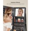 imageSONGMICS 360 Swivel Jewelry Cabinet Lockable Jewelry Organizer with FullLength Mirror Rear Storage Shelves Interior Mirror Jewelry Armoire Gift for Mom Rustic Brown UJJC006X01Black