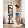 imageSONGMICS 360 Swivel Jewelry Cabinet Lockable Jewelry Organizer with FullLength Mirror Rear Storage Shelves Interior Mirror Jewelry Armoire Gift for Mom Rustic Brown UJJC006X01Ash Brown