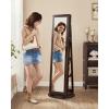imageSONGMICS 360 Swivel Jewelry Cabinet Lockable Jewelry Organizer with FullLength Mirror Rear Storage Shelves Interior Mirror Jewelry Armoire Gift for Mom Rustic Brown UJJC006X01Brown