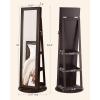 imageSONGMICS 360 Swivel Jewelry Cabinet Lockable Jewelry Organizer with FullLength Mirror Rear Storage Shelves Interior Mirror Jewelry Armoire Gift for Mom Rustic Brown UJJC006X01Brown