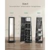 imageSONGMICS 360 Swivel Jewelry Cabinet Lockable Jewelry Organizer with FullLength Mirror Rear Storage Shelves Interior Mirror Jewelry Armoire Gift for Mom Rustic Brown UJJC006X01Black