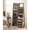 imageSONGMICS 360 Swivel Jewelry Cabinet Lockable Jewelry Organizer with FullLength Mirror Rear Storage Shelves Interior Mirror Jewelry Armoire Gift for Mom Rustic Brown UJJC006X01Rustic Brown