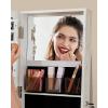 imageSONGMICS 360 Swivel Jewelry Cabinet Lockable Jewelry Organizer with FullLength Mirror Rear Storage Shelves Interior Mirror Jewelry Armoire Gift for Mom Rustic Brown UJJC006X01White with Gray Wood Grain