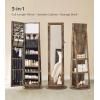 imageSONGMICS 360 Swivel Jewelry Cabinet Lockable Jewelry Organizer with FullLength Mirror Rear Storage Shelves Interior Mirror Jewelry Armoire Gift for Mom Rustic Brown UJJC006X01Rustic Brown