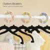 imageSONGMICS Baby Hangers 30 Packs Pants Hangers with Clips Kids Hangers with 6 Clothes Dividers NonSlip Childrens Clothes Hangers Pants Hangers Black UCRF013B30Black