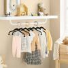 imageSONGMICS Baby Hangers 30 Packs Pants Hangers with Clips Kids Hangers with 6 Clothes Dividers NonSlip Childrens Clothes Hangers Pants Hangers Black UCRF013B30Black