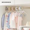 imageSONGMICS Baby Hangers 30 Packs Pants Hangers with Clips Kids Hangers with 6 Clothes Dividers NonSlip Childrens Clothes Hangers Pants Hangers Black UCRF013B30White