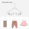 imageSONGMICS Baby Hangers 30 Packs Pants Hangers with Clips Kids Hangers with 6 Clothes Dividers NonSlip Childrens Clothes Hangers Pants Hangers Black UCRF013B30White