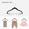 imageSONGMICS Baby Hangers 30 Packs Pants Hangers with Clips Kids Hangers with 6 Clothes Dividers NonSlip Childrens Clothes Hangers Pants Hangers Black UCRF013B30Black