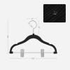 imageSONGMICS Baby Hangers 30 Packs Pants Hangers with Clips Kids Hangers with 6 Clothes Dividers NonSlip Childrens Clothes Hangers Pants Hangers Black UCRF013B30Black