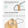 imageSONGMICS Clothes Hangers 50 Pack HeavyDuty Plastic Hangers Coat Hangers with Wide Shoulder Notches Pant Bar 360 Swivel Hook SpaceSaving 164 Inches for Closet Ink Black UCRP060B01Gray