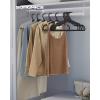 imageSONGMICS Clothes Hangers Pack of 50 Plastic Hangers with Wide Shoulder Notches SpaceSaving Coat Hangers 164 Inches Wide for Closet Cloud White UCRP010W01Ink Black