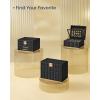 imageSONGMICS HOME 2Tier Jewelry Box with Mirror Jewelry Organizer Removable Tray PU Surface with Stitching Floating Effect Mothers Day Gift for Mom 85 x 94 x 53 Inches Ink Black UJBC182B01Ink Black
