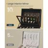 imageSONGMICS HOME 2Tier Jewelry Box with Mirror Jewelry Organizer Removable Tray PU Surface with Stitching Floating Effect Mothers Day Gift for Mom 85 x 94 x 53 Inches Ink Black UJBC182B01Ink Black