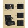 imageSONGMICS HOME 3Tier Jewelry Box with Mirror Jewelry Organizer with 2 Drawers PU Surface with Stitching Floating Effect Mothers Day Gift for Mom 85 x 94 x 62 Inches Ink Black UJBC183B01Ink Black