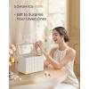 imageSONGMICS HOME Stackable Jewelry Box with Mirror 4Tier Jewelry Storage Organizer PU Surface with Stitching Floating Effect 67 x 11 x 8 Inches Mothers Day Gift for Mom Ink Black UJBC181B01Cloud White