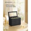 imageSONGMICS HOME Stackable Jewelry Box with Mirror 4Tier Jewelry Storage Organizer PU Surface with Stitching Floating Effect 67 x 11 x 8 Inches Mothers Day Gift for Mom Ink Black UJBC181B01Ink Black