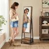imageSONGMICS Jewelry Cabinet Floor Standing Lockable Jewelry Organizer with High FullLength Mirror Bottom Drawer Shelf Wheels Jewelry Armoire Gift Idea Rustic Brown and Black UJJC004X01Rustic Brown  Black